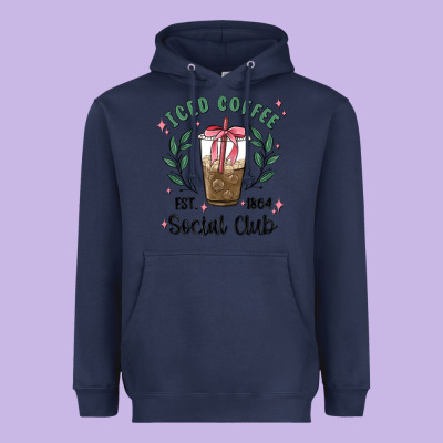 Iced Coffee Social Club Heavyweight Hoodie Designed By Maliassmallbusiness