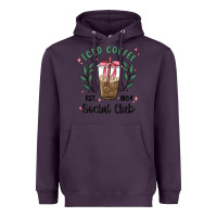 Plum iced coffee social club Heavyweight Hoodie - MaliasSmallBusiness