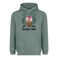 Sage iced coffee social club Heavyweight Hoodie - MaliasSmallBusiness