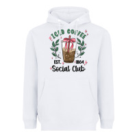White iced coffee social club Heavyweight Hoodie - MaliasSmallBusiness