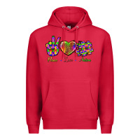 Cardinal Peace Love Autism Premium Hoodie - BundleAndBundleShop