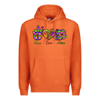 Carrot Peace Love Autism Premium Hoodie - BundleAndBundleShop