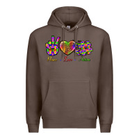 Coffee Peace Love Autism Premium Hoodie - BundleAndBundleShop