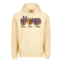 Pina Colada Peace Love Autism Premium Hoodie - BundleAndBundleShop