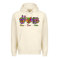 Sandshell Peace Love Autism Premium Hoodie - BundleAndBundleShop