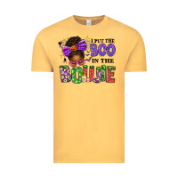 Vintage Mustard I Put The Boo In The Boujie Messy Bun Vintage Tee - texasbilliewilder