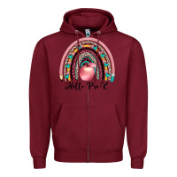 Burgundy hello pre k Zipper Hoodie - JahusDesignShop