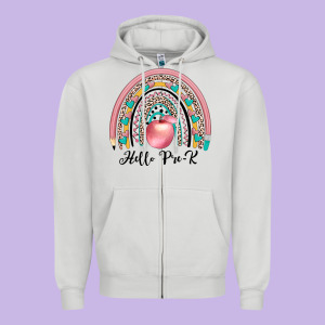 Hello Pre K Zipper Hoodie Designed By Jahusdesignshop