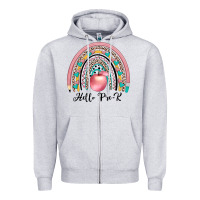 Heather Grey hello pre k Zipper Hoodie - JahusDesignShop