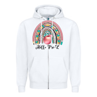 White hello pre k Zipper Hoodie - JahusDesignShop