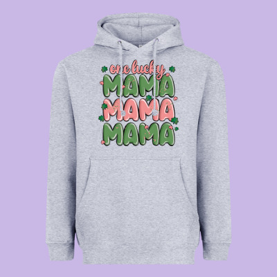 One Lucky Mama Heavyweight Hoodie Designed By Maliassmallbusiness