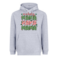 Heather Grey one lucky mama Heavyweight Hoodie - MaliasSmallBusiness