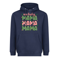 Navy one lucky mama Heavyweight Hoodie - MaliasSmallBusiness