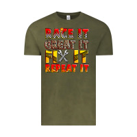 Vintage Olive race it great it fix it repeat it Vintage Tee - Zillion Design Studio