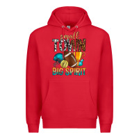 Red Small Town Big Spirit Premium Hoodie - BundleAndBundleShop