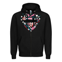 Black dental life element heart Zipper Hoodie - AdoDesignShop
