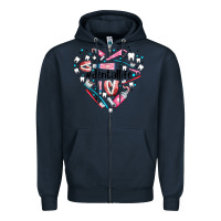 Navy dental life element heart Zipper Hoodie - AdoDesignShop