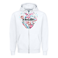 White dental life element heart Zipper Hoodie - AdoDesignShop