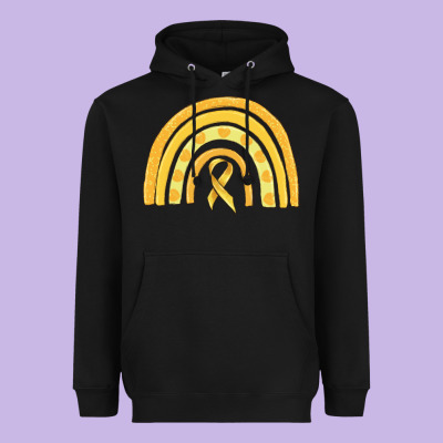 Childhood Cancer Awareness Rainbow Heavyweight Hoodie Designed By Maliassmallbusiness
