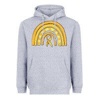 Heather Grey childhood cancer awareness rainbow Heavyweight Hoodie - MaliasSmallBusiness