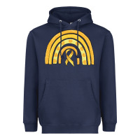 Navy childhood cancer awareness rainbow Heavyweight Hoodie - MaliasSmallBusiness