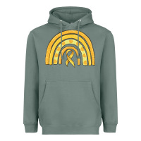 Sage childhood cancer awareness rainbow Heavyweight Hoodie - MaliasSmallBusiness