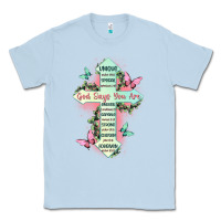 Dusty Blue god says you are cross Classic Tee - JahusDesignShop