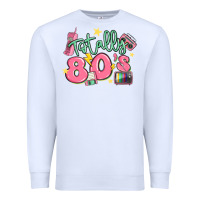 White totally 80s retro vintage Premium Sweatshirt - MaliasSmallBusiness