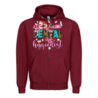 Burgundy dental hygienist Zipper Hoodie - AdoDesignShop