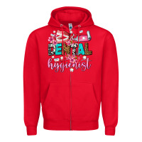 Red dental hygienist Zipper Hoodie - AdoDesignShop