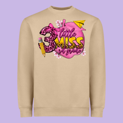 Little Miss 3 Rd Grade Heavyweight Sweatshirt Designed By Texasbilliewilder