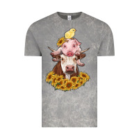 Cloud Rock cow with pig and chick Vintage Tee - RanaPortraitStore