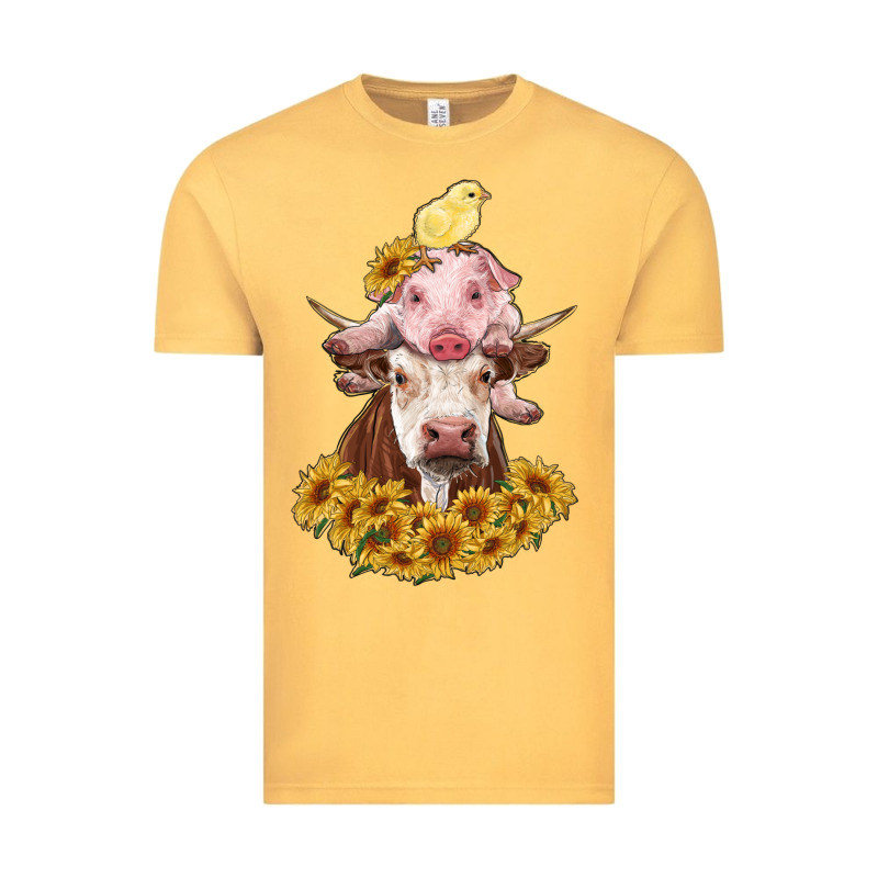 Cow With Pig And Chick Vintage Tee by RanaPortraitStore | Teevron