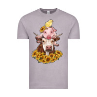 Vintage Zinc cow with pig and chick Vintage Tee - RanaPortraitStore