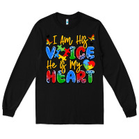 Black i am his voice he is my heart Long Sleeve Tee - JahusDesignShop