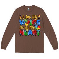 Chestnut i am his voice he is my heart Long Sleeve Tee - JahusDesignShop