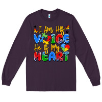 Plum i am his voice he is my heart Long Sleeve Tee - JahusDesignShop