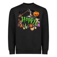Black happy halloween farm animals Heavyweight Sweatshirt - Zillion Design Studio