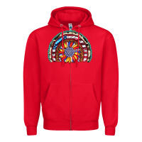 Red sunflower american flag leopard gemstone cowhide rainbow Zipper Hoodie - Artiststas