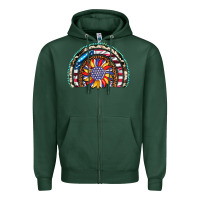 Sports Green sunflower american flag leopard gemstone cowhide rainbow Zipper Hoodie - Artiststas