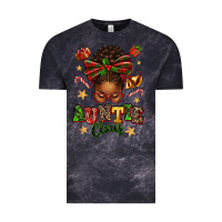 Cloud Black Auntie Claus Afro Messy Bun Vintage Tee - texasbilliewilder