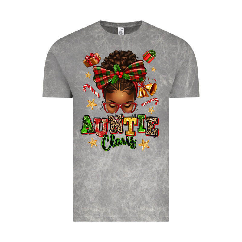 Auntie Claus Afro Messy Bun Vintage Tee by texasbilliewilder | Teevron