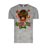 Cloud Rock Auntie Claus Afro Messy Bun Vintage Tee - texasbilliewilder