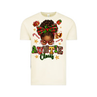 Vintage Arctic Auntie Claus Afro Messy Bun Vintage Tee - texasbilliewilder