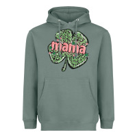 Sage leopard shamrock mama Heavyweight Hoodie - MaliasSmallBusiness