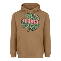 Toasted Coconut leopard shamrock mama Heavyweight Hoodie - MaliasSmallBusiness