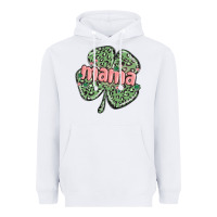 White leopard shamrock mama Heavyweight Hoodie - MaliasSmallBusiness