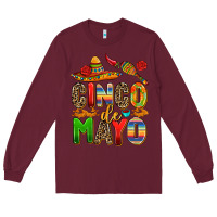 Burgundy cinco de mayo Long Sleeve Tee - AdoDesignShop