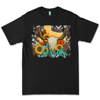 Black western texas  and cowhide with sunflower Premium Tee - Artiststas