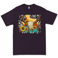 Western Texas  And Cowhide With Sunflower Premium Tee | Teevron